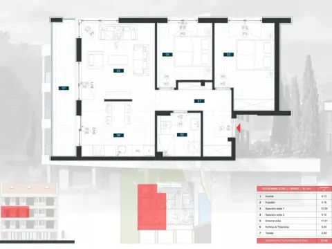 Sale, two bedroom apartment, 72m², Donja Lastva, Tivat - image 6