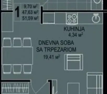 Prodaja, jednosoban stan, 52m², Bečići, Budva - image 25