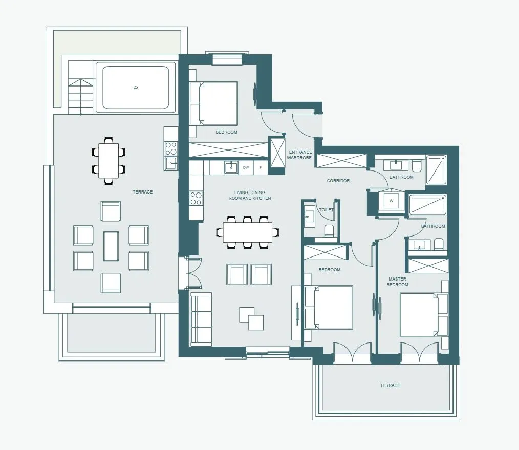 Prodaja, trosoban stan, 160m², Luštica Bay, Tivat