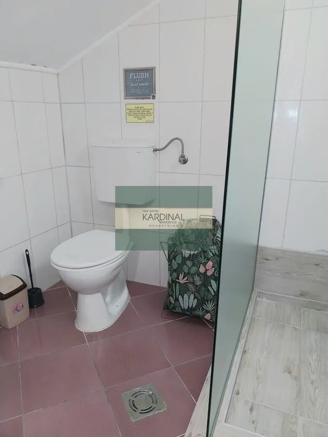 Kupatilo sa toaletom i tuš kabinom.