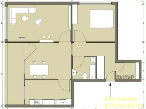 Prodaja, dvosoban stan, 72m², Novi Beograd Blok 70, Novi Beograd Sve Podlokacije - image 15