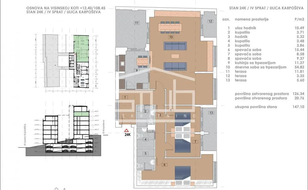 Sale, four bedroom apartment, 147m², Čukarica, Beograd