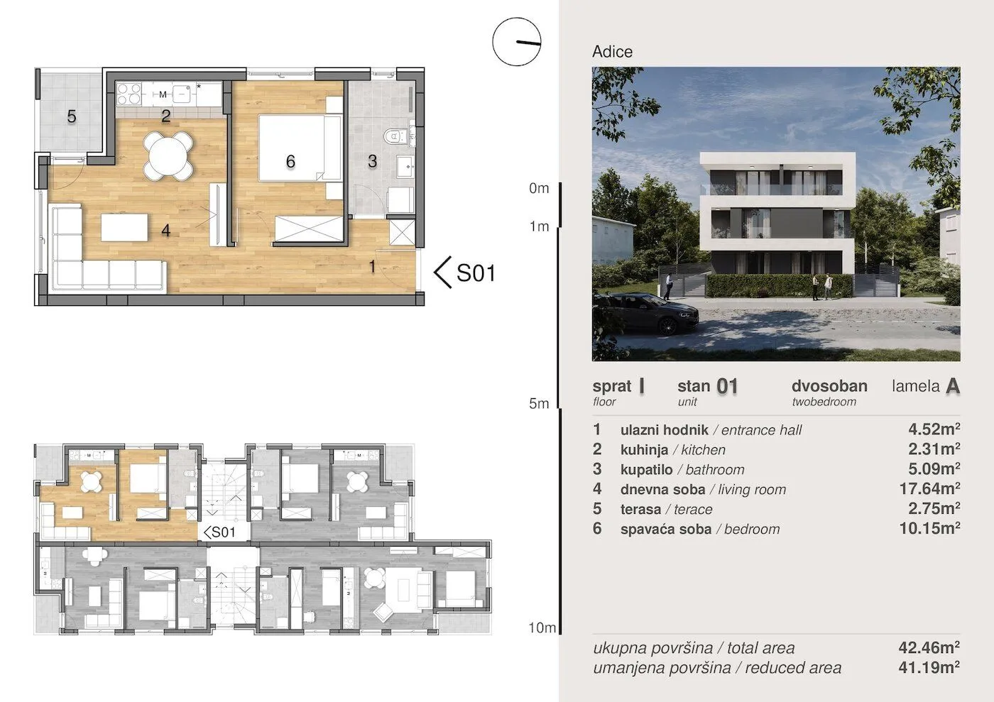 Prodaja, jednosoban stan, 41m², Adice, Novi Sad Sve Podlokacije