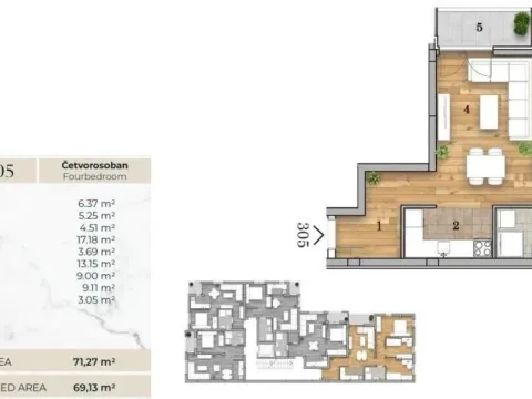 Sale, four bedroom apartment, 69m², Telep, Novi Sad Sve Podlokacije - image 11