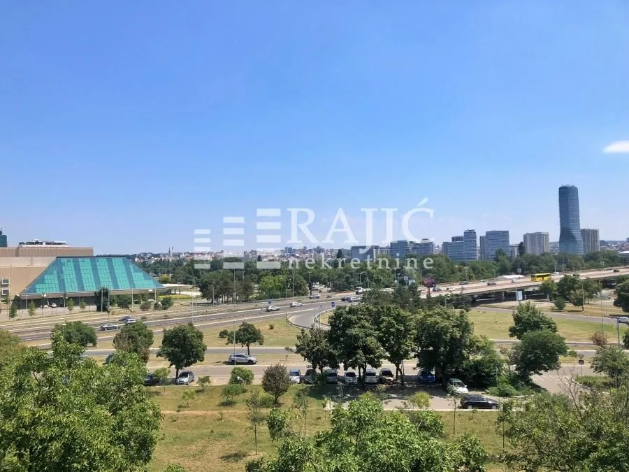 View of the city from the apartment.