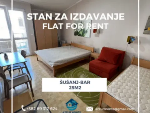 Rent, studio apartment, 25m², Šušanj, Bar - image 1