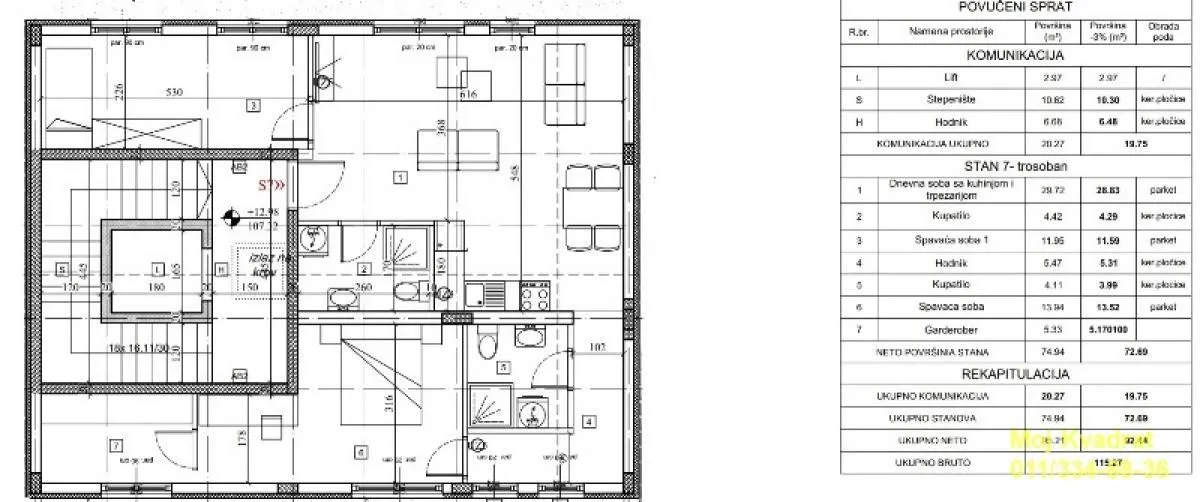 Prodaja, trosoban stan, 75m², Zemun Sve Podlokacije, Beograd