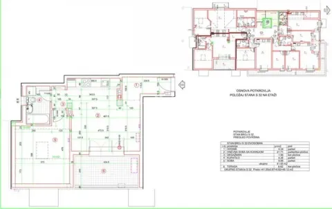 Detaljan arhitektonski plan nekretnine sa označenim prostorijama i dimenzijama. - image 11