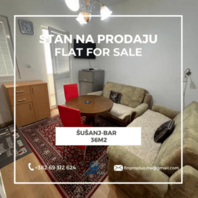 Prodaja, jednosoban stan, 36m², Šušanj, Bar