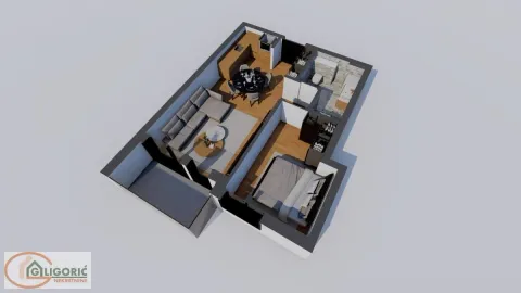 Trodizionalni 3D prikaz rasporeda prostorija u stanu. - image 6