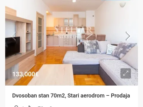 Prodaja, dvosoban stan, 70m², Stari Aerodrom, Podgorica - image 2