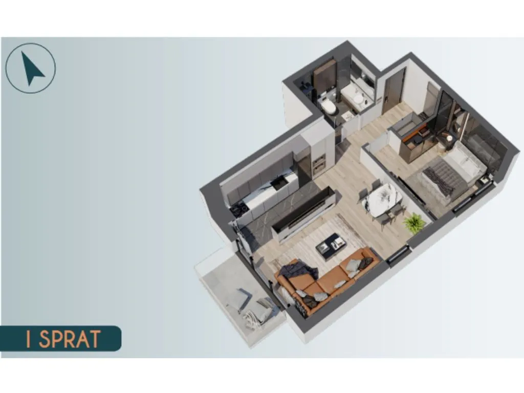 Sale, two bedroom apartment, 50m², Altina, Beograd