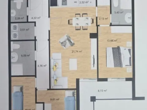 Rent, three bedroom apartment, 83m², Stari Aerodrom, Podgorica - image 7