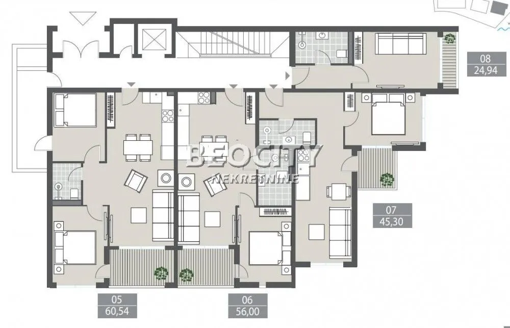 Prodaja, dvosoban stan, 56m², Centar, Tivat