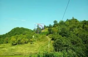 Pogled na zeleno okruženje i brda u prirodi.