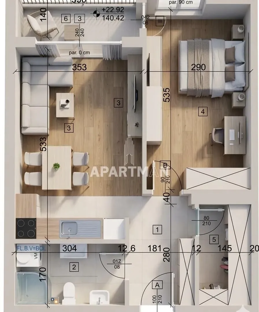 Prodaja, dvosoban stan, 48m², Voždovac Sve Podlokacije, Beograd