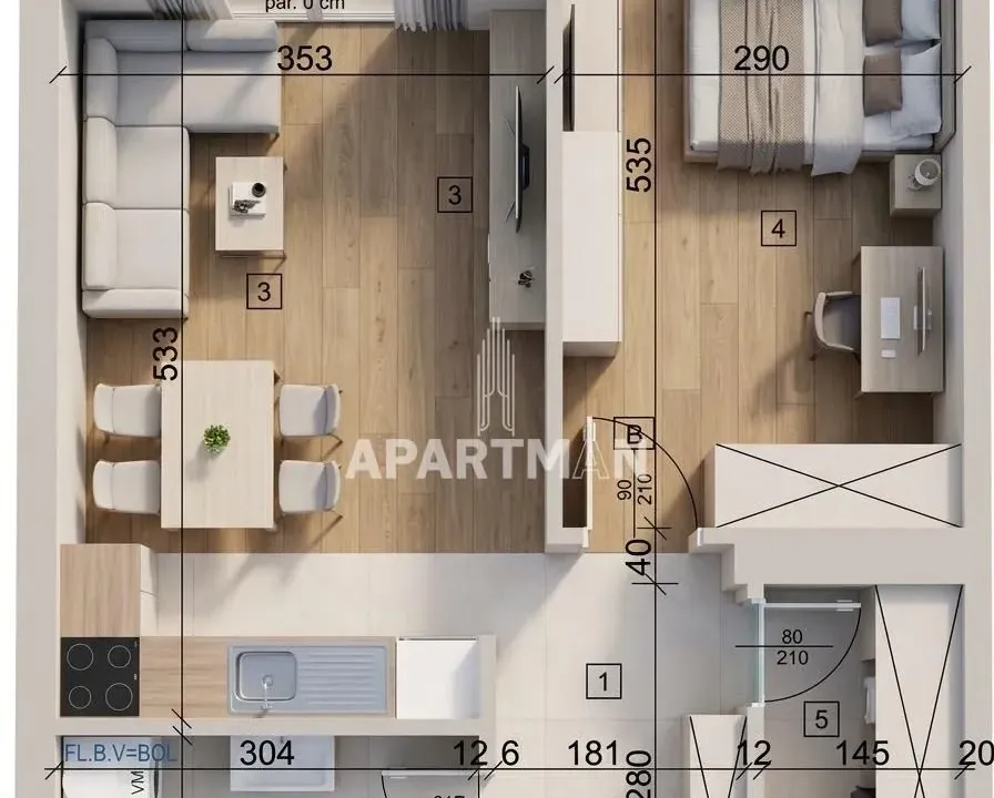 Prodaja, dvosoban stan, 48m², Voždovac Sve Podlokacije, Beograd