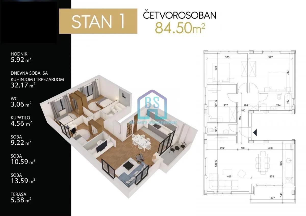 Prodaja, trosoban stan, 85m², Alibegovac, Petrovaradin
