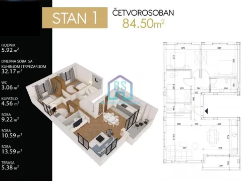 Sale, three bedroom apartment, 85m², Alibegovac, Petrovaradin