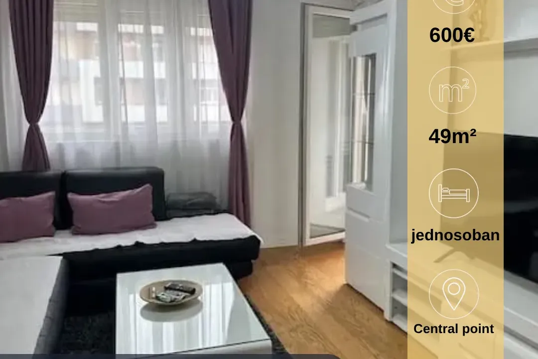 Rent, one bedroom apartment, 49m², Central Point, Podgorica