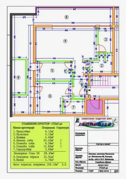 Arhitektonski plan stana sa detaljnim merama i rasporedom prostorija. - image 3