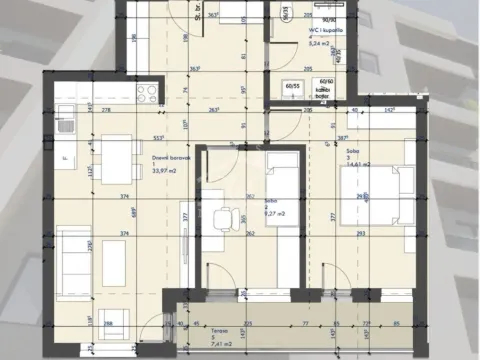 Sale, three bedroom apartment, 70m², Centar, Kragujevac