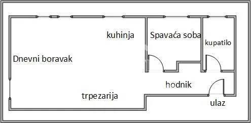 Osnova stana sa prikazom rasporeda prostorija.