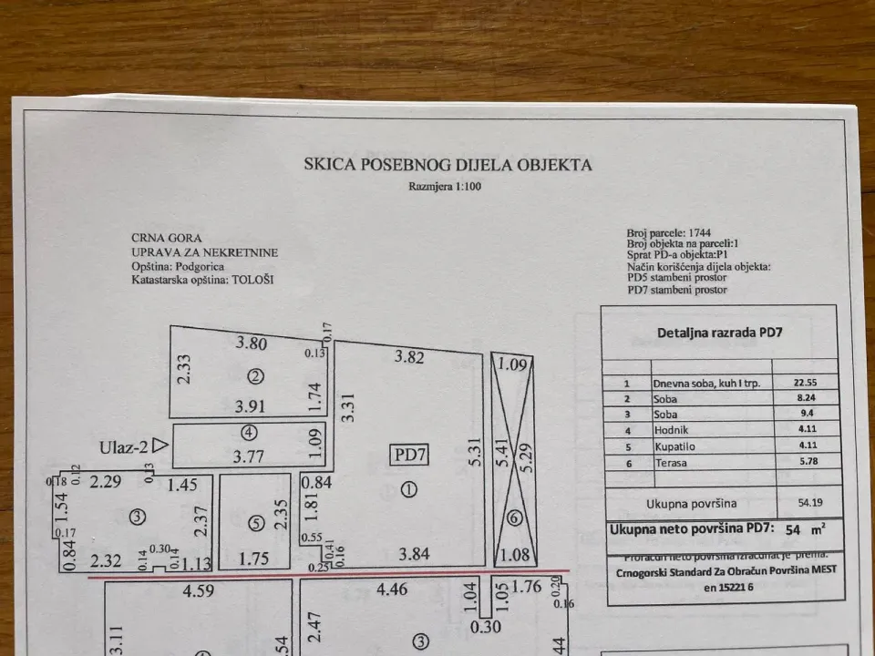 Rent, two bedroom apartment, 54m², Dalmatinska ulica, Podgorica