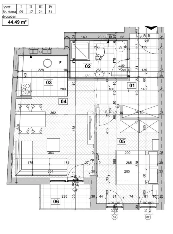 Sale, two bedroom apartment, 44m², Centar, Novi Sad