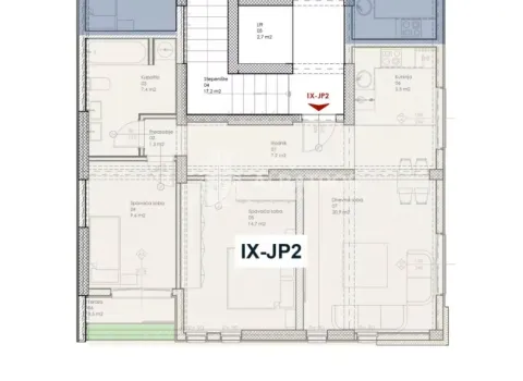 Arhitektonski plan stana sa rasporedom prostorija i dimenzijama. - image 8