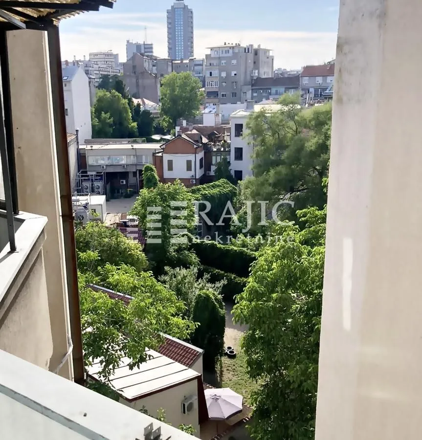 View of the city and greenery from the terrace.