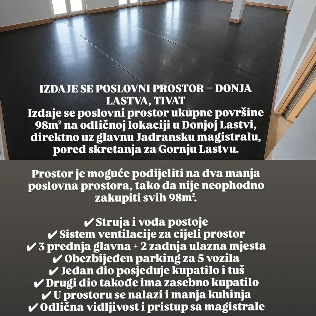 Rent, office space, 100m², Donja Lastva, Tivat