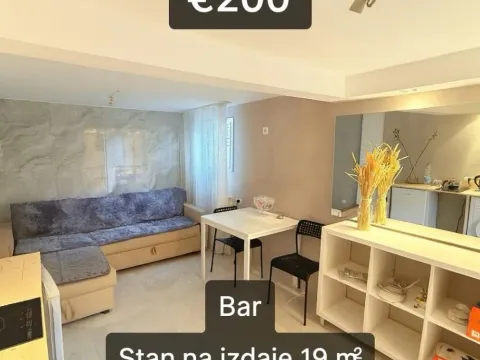 Rent, studio apartment, 19m², Šušanj, Bar