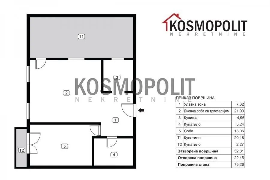 Prodaja, dvosoban stan, 75m², Tošin bunar, Novi Beograd Sve Podlokacije