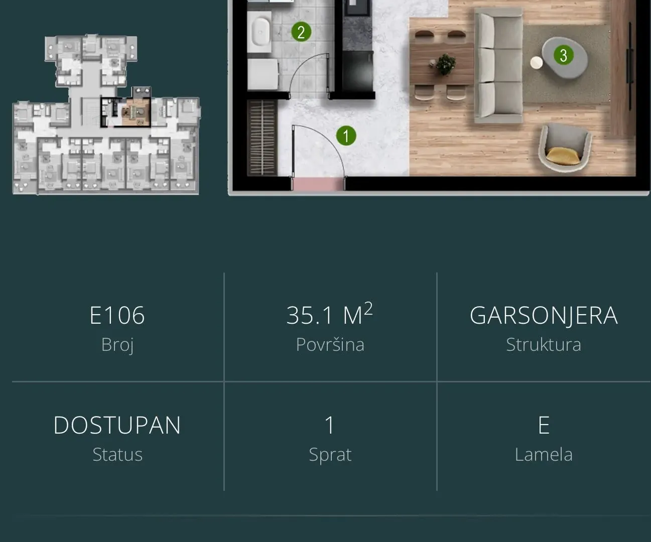 Prodaja, jednosoban stan, 32m², Čeluga, Bar