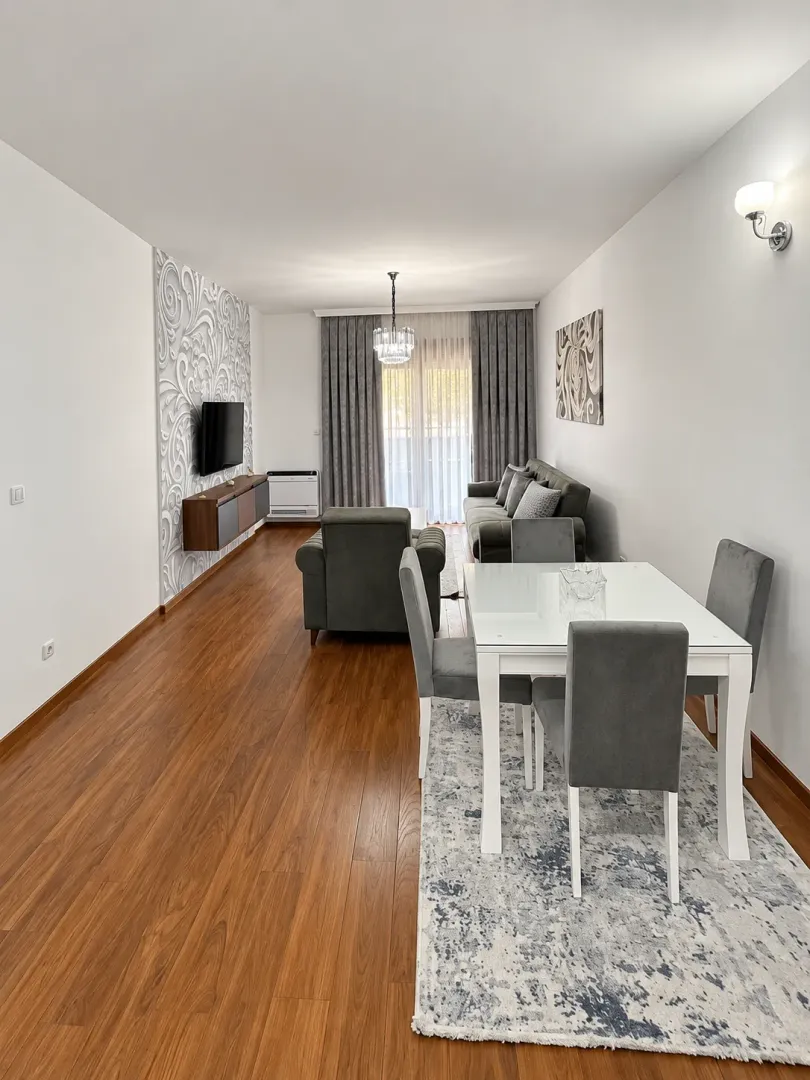 Spacious living room with a dining area and modern furniture.