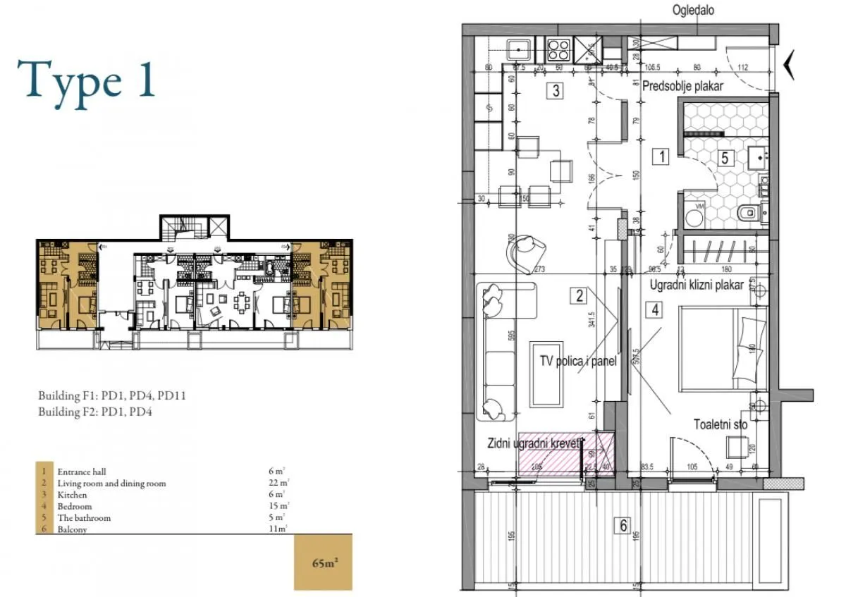 Sale, apartment, 65m², Dobrota, Kotor