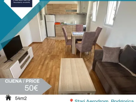 Two Bedroom Apartment for Short Term Rental, 54m2, Stari Aerodrom, Podgorica