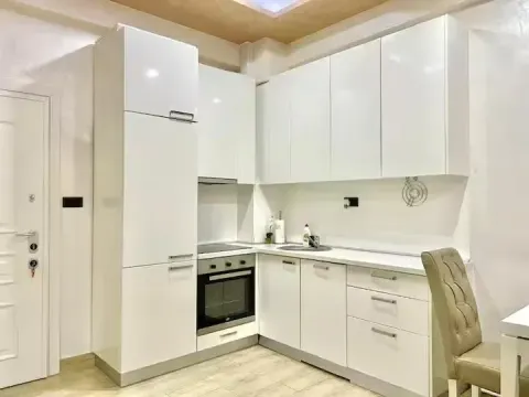Moderna bijela kuhinja sa ugradnim uređajima. - image 4