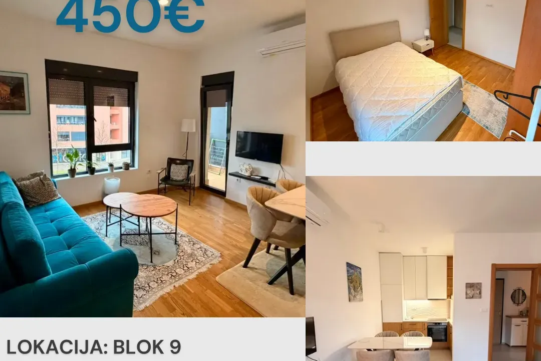 Rent, one bedroom apartment, 42m², Blok 9, Podgorica