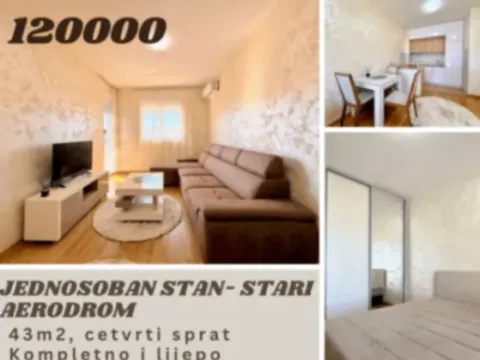 Sale, one bedroom apartment, 43m², Stari Aerodrom, Podgorica