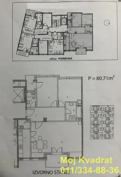 Arhitektonski plan stana sa rasporedom prostorija i površinama. - image 14