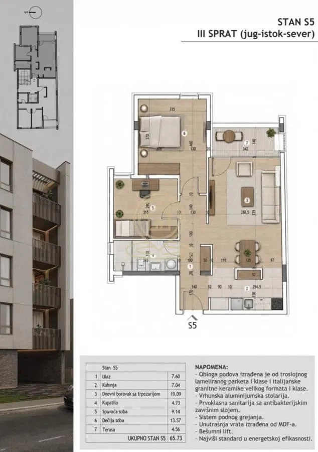 Prodaja, trosoban stan, 65m², Pantelej, Niš