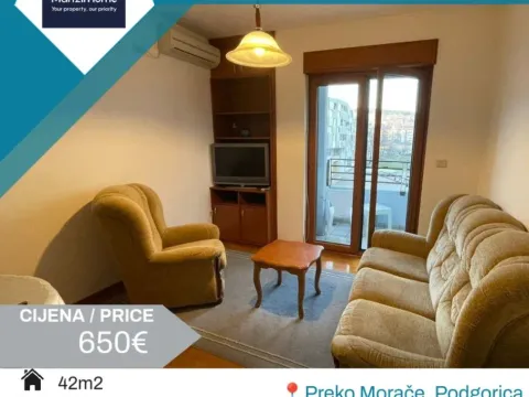 Rent, one bedroom apartment, 42m², Preko Morače, Podgorica