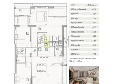 Prodaja, trosoban stan, 114m², Adok, Budva - image 5