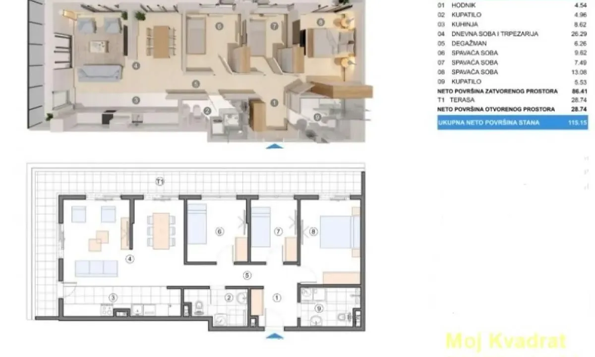 Prodaja, trosoban stan, 115m², Zemun Gornji Grad, Zemun Sve Podlokacije