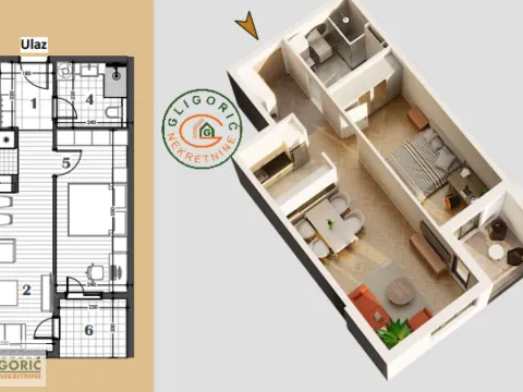 Sale, two bedroom apartment, 51m², Bulbulder, Zvezdara Sve Podlokacije