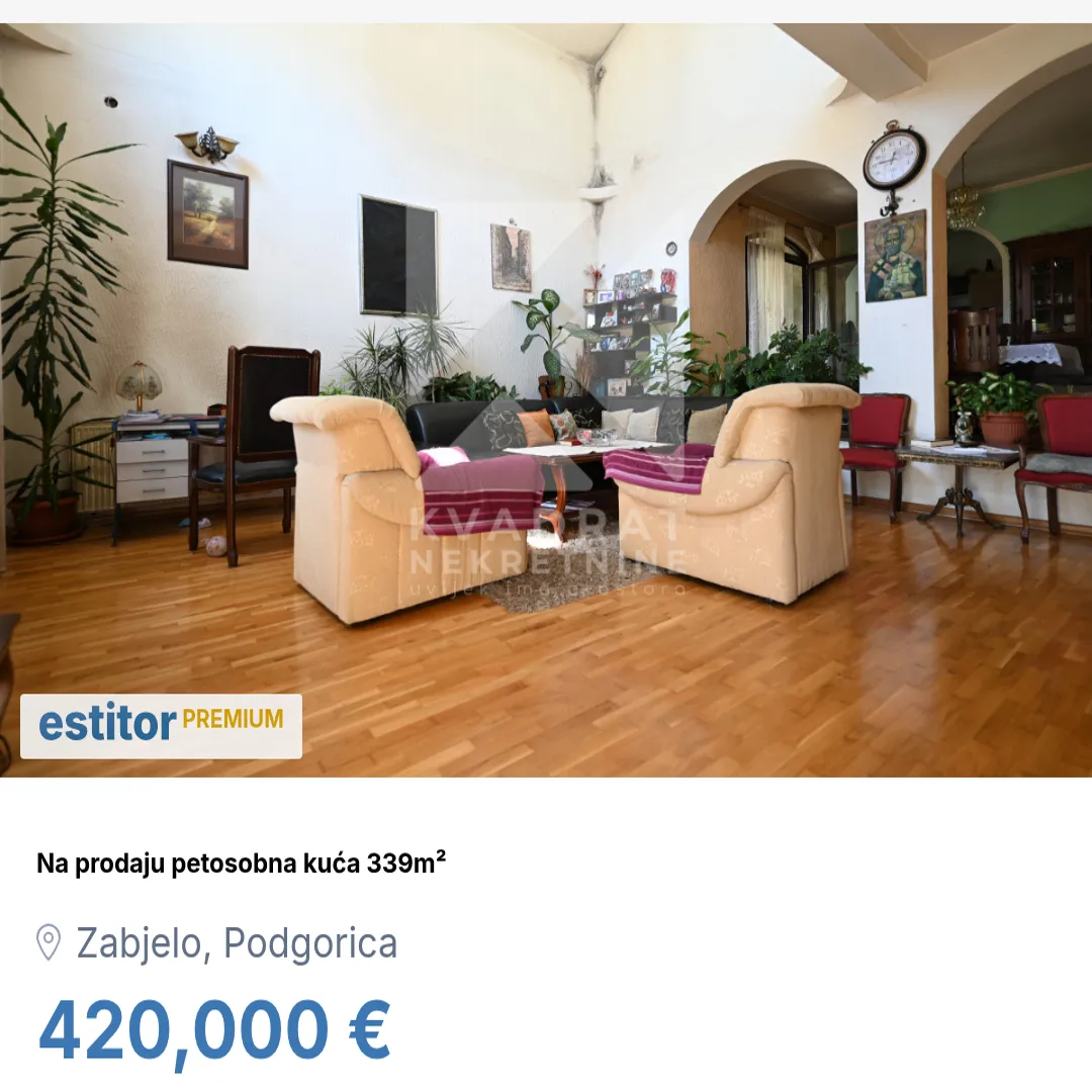 Sale, house, 339m², Zabjelo, Podgorica