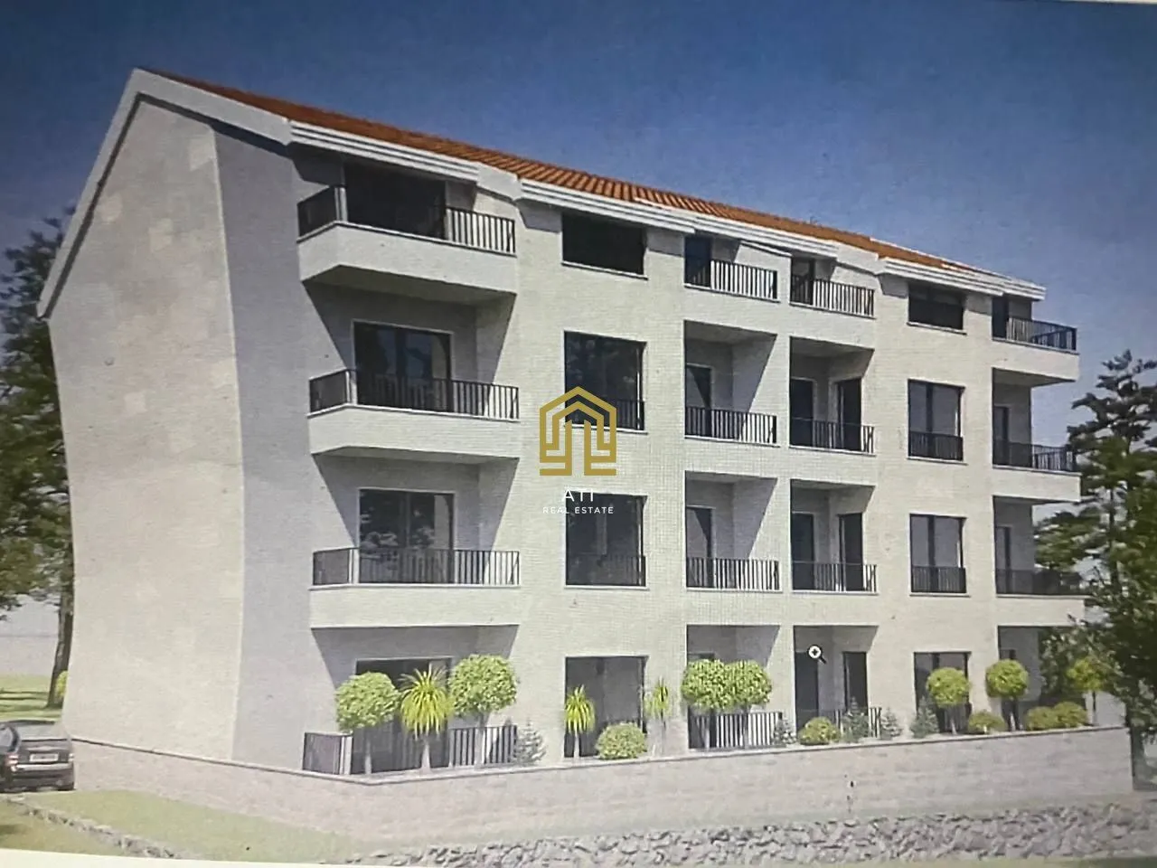 Render nove stambene zgrade sa terasama.