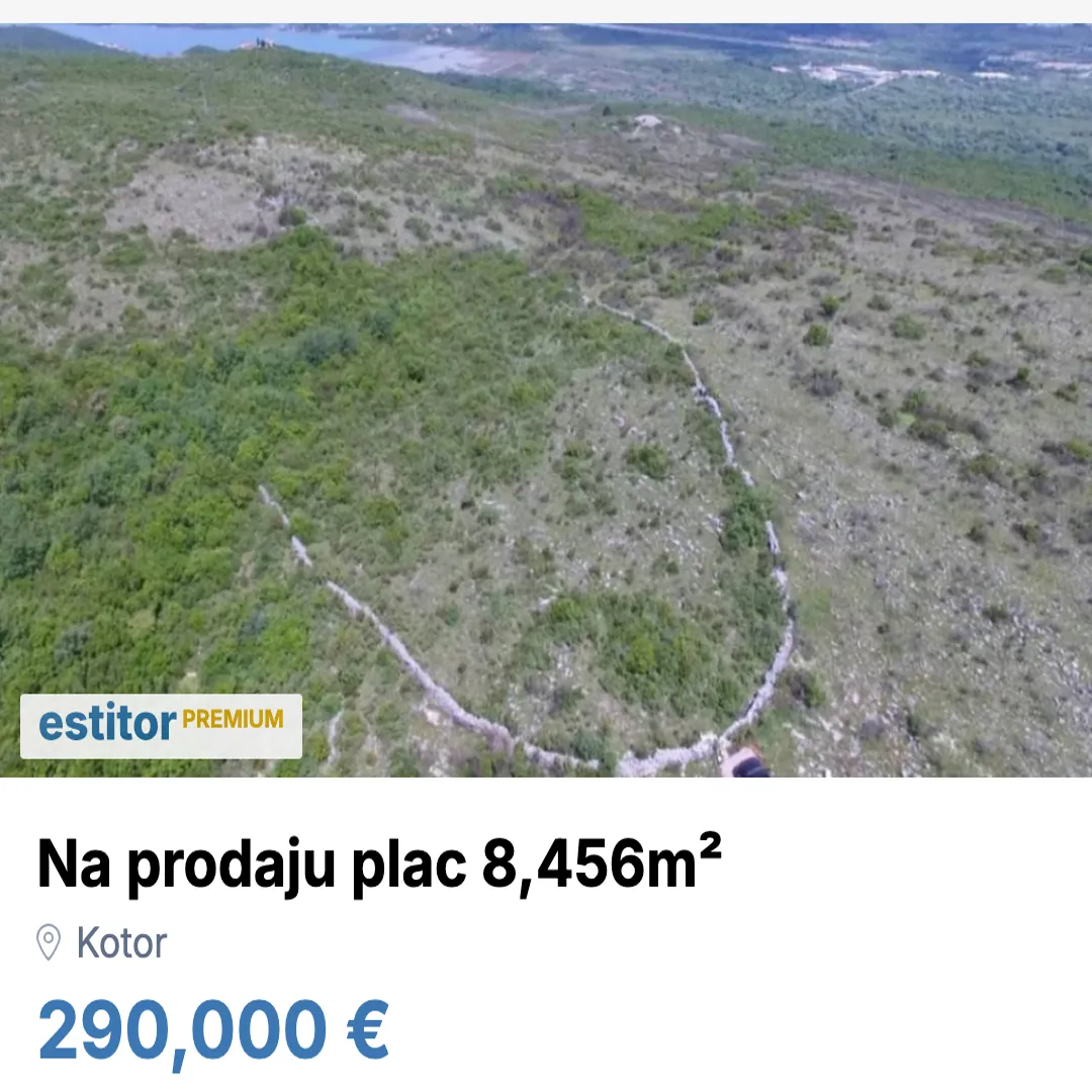 Sale, land lot, 8456m², Kotor, Crna Gora